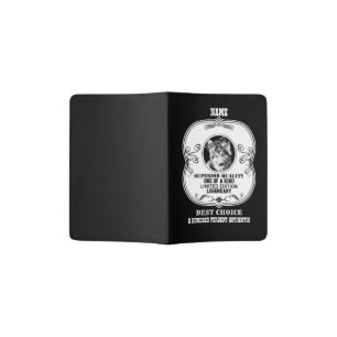 Black and White Pet Picture Champion Slogans Passport Holder