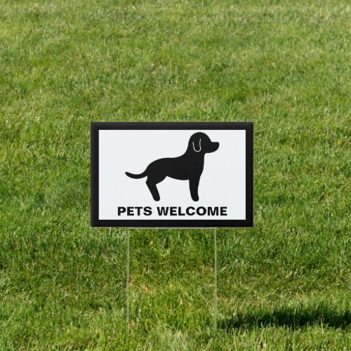 Black And White Pets Welcome Sign