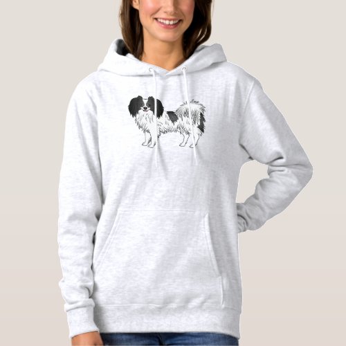 Black And White Phalne Adorable Dog Design Hoodie