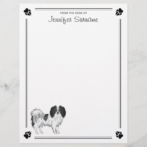 Black And White Phalne Cartoon Dog With Your Text Letterhead