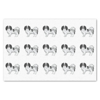Black And White Phalène Cartoon Dogs Pattern Tissue Paper