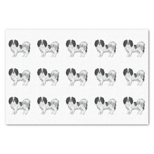 Black And White Phalne Cartoon Dogs Pattern Tissue Paper