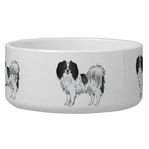 Black And White Phalne Cute Cartoon Dogs Bowl
