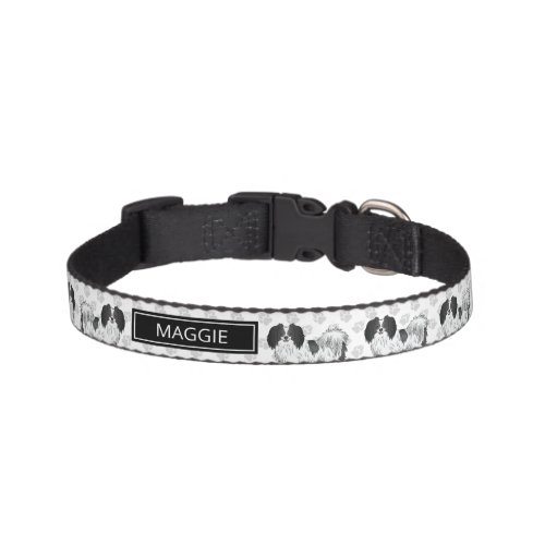 Black And White Phalne Dog And Dogs Own Name Pet Collar