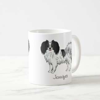 Black And White Phalène Dog Owner Or Dog Lover Coffee Mug
