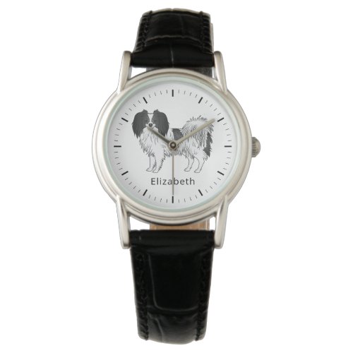 Black And White Phalne Dog With Any Name Or Text Watch