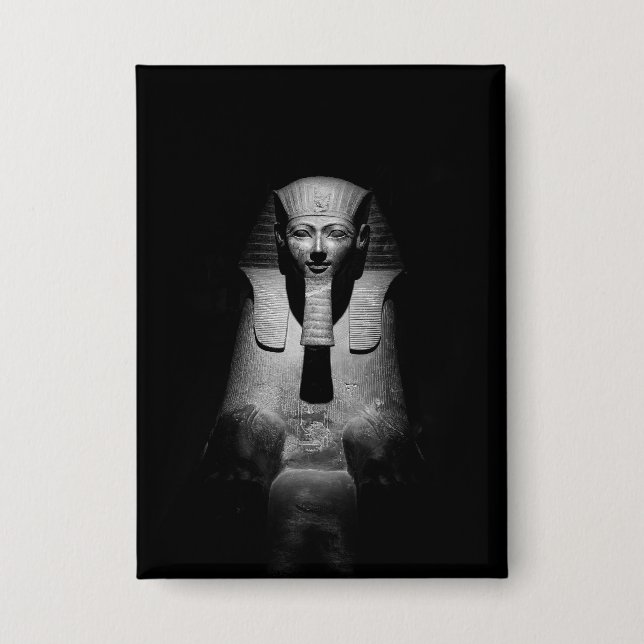 Black and white pharaoh king button (Front)