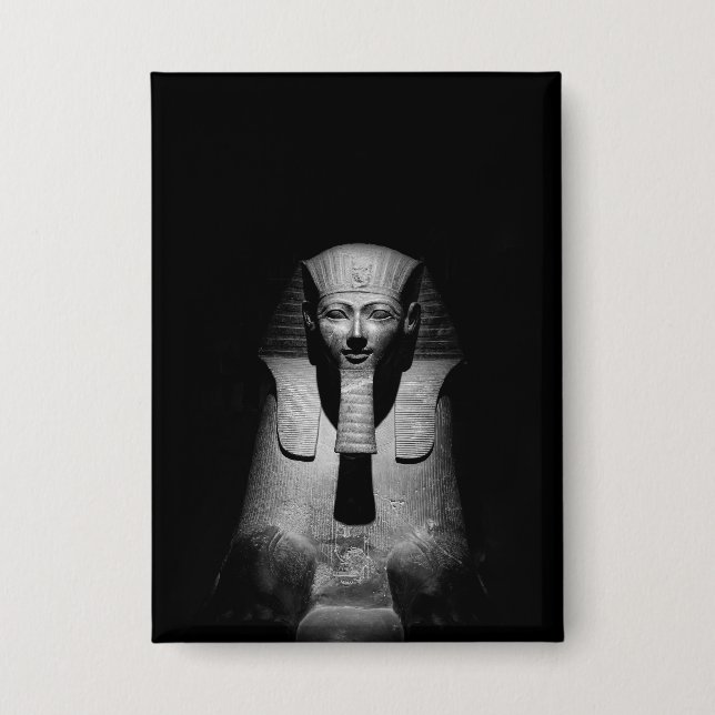 Black and white pharaoh king button (Front)