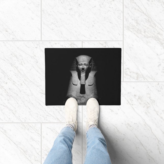 Black and white pharaoh king doormat (Indoor)