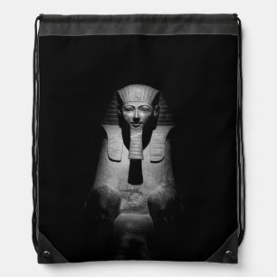 Black and white pharaoh king drawstring bag