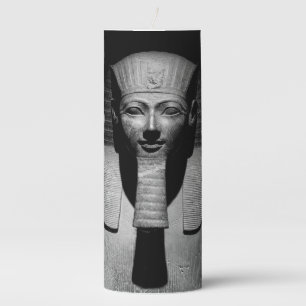 Black and white pharaoh king pillar candle