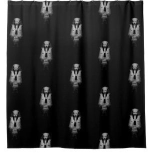 Black and white pharaoh king shower curtain
