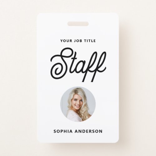 Black and White  Photo and Trendy Script Badge
