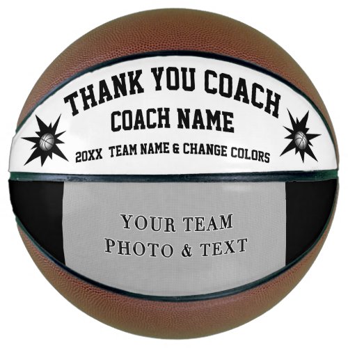 Black and White Photo Basketball Coach Gift Ideas