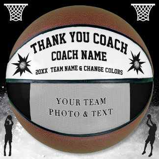 Black and White Photo Basketball Coach Gift Ideas