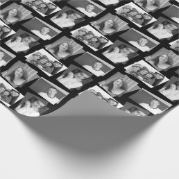 Black and White Photo Booth Collage Wrapping Paper