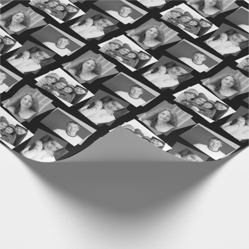 Black and White Photo Booth Collage Wrapping Paper