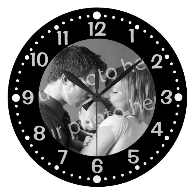 Black and White Photo Clock Add Your Own Picture