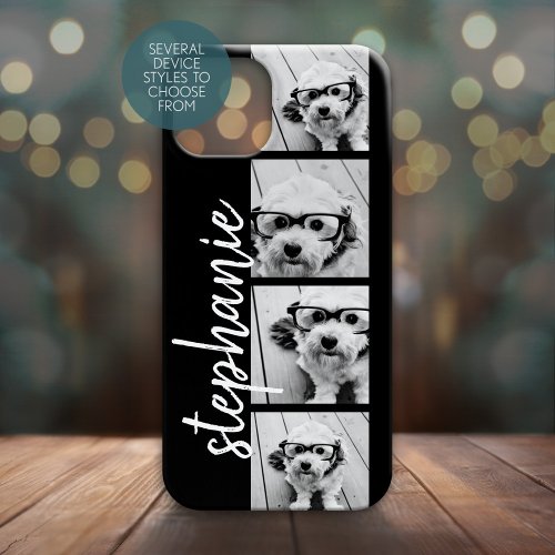 Black and White Photo Collage _ Can Edit Color iPhone 15 Case