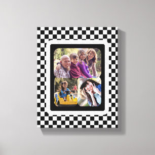 Black and White Photo Collage Canvas Print