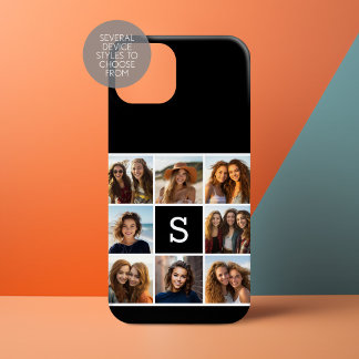 Black and White Photo Collage Custom Monogram Case-Mate iPhone 14 Pro Case