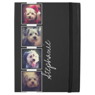 Black and White Photo Collage Squares custom name iPad Pro Case