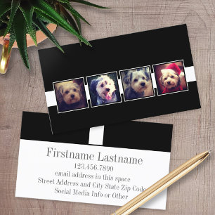 Black and White Photo Collage Squares Personalized Business Card