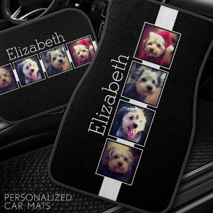 Black and White Photo Collage Squares Personalized Car Mat