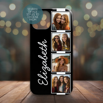 Black And White Photo Collage Squares Personalized Iphone 15 Case by icases at Zazzle