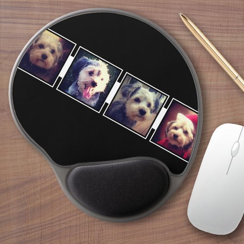 Black and White Photo Collage Squares Personalized Gel Mouse Pad