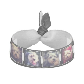 Black And White Photo Collage Squares Personalized Hair Tie by icases at Zazzle