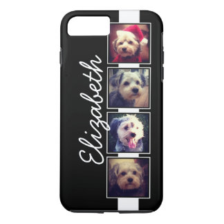 Black and White Photo Collage Squares Personalized iPhone 7 Plus Case