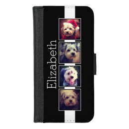 Black and White Photo Collage Squares Personalized iPhone 8/7 Wallet Case