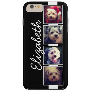 Black and White Photo Collage Squares Personalized Tough iPhone 6 Plus Case