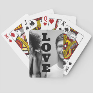 Black and White Photo Couples Valentines gift Poker Cards