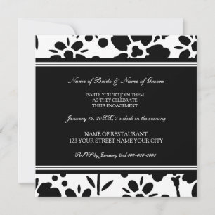 Black and White Photo Engagement Party Invitations