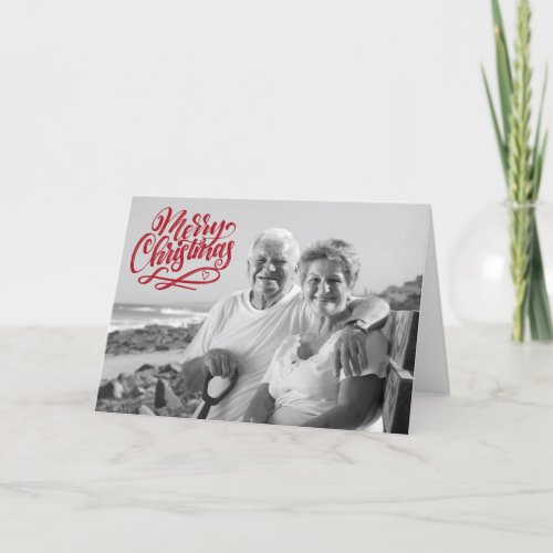 Black and White Photo Filter  Christmas Overlay Holiday Card