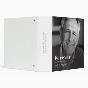 Black and White Photo Funeral Memorial 3 Ring Binder