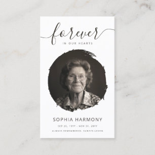 Black and White Photo Funeral Prayer Card