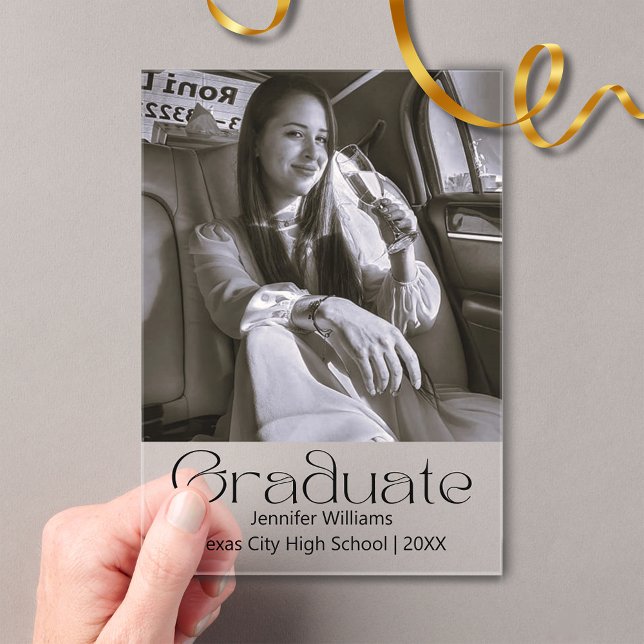 black and white photo graduation announcement  (Creator Uploaded)