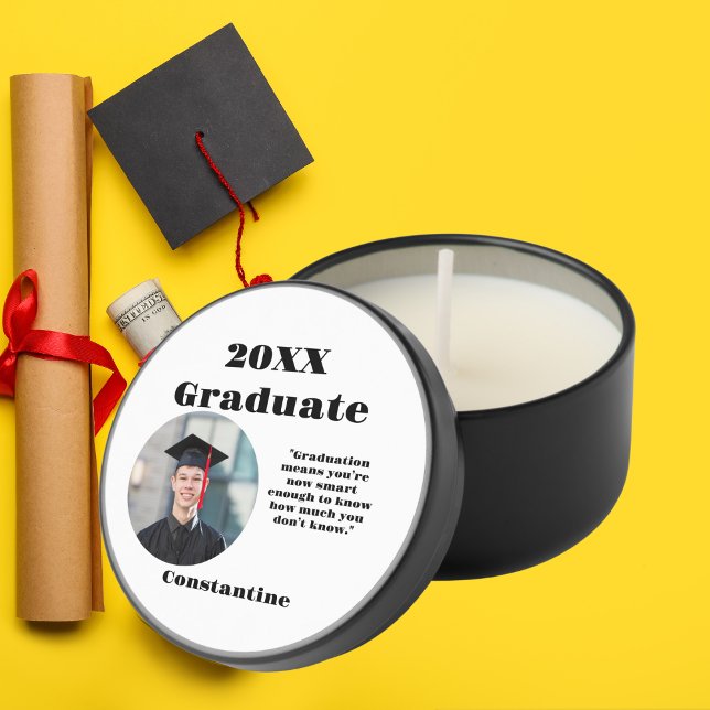 Black and White Photo Graduation Party Mini Candle Favors (Creator Uploaded)