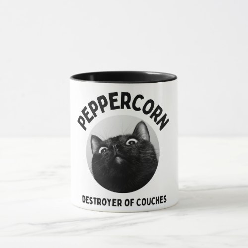 Black and White Photo Minimal Cat Personal Mug