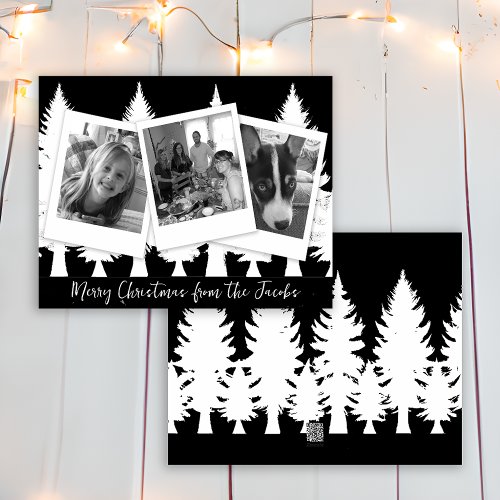 Black and White Photo Modern Christmas Holiday Card