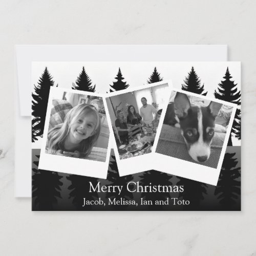 Black and White Photo Modern Christmas Holiday Card