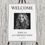 Black and White Photo Modern Simple 30th Birthday Foam Board<br><div class="desc">Black and White Photo Modern Simple 30th Birthday Foam Board is perfect for celebrating her milestone in style. Featuring minimalist and elegant black typography, this photo welcome sign adds a touch of sophistication to your birthday party. Featuring a chic black and white color scheme paired with modern, elegant fonts, this...</div>