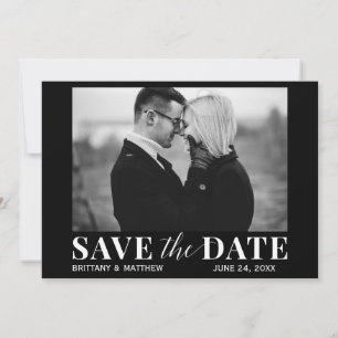 Black and White Photo Modern Trendy Save The Date