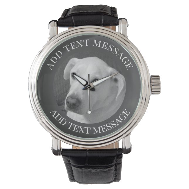 Black and White Photo of a Beautiful Soulful Dog Watch (Front)