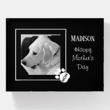 Black and White Photo of Cute Dog Best Mom Ever