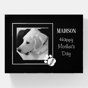 Black and White Photo of Cute Dog Best Mom Ever Paperweight