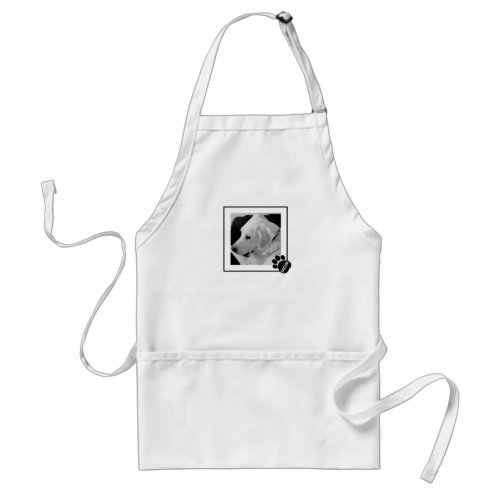 Black and White Photo of Cute Dog Mom Paw Adult Apron